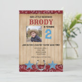 Buckaroo-Cowboy-themenorientierte Einladung (Stehend Vorderseite)