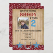 Buckaroo-Cowboy-themenorientierte Einladung (Vorne/Hinten)