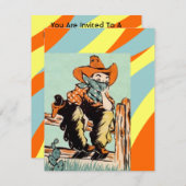 BUCKAROO-GEBURTSTAGS-PARTY EINLADUNG (Vorne/Hinten)