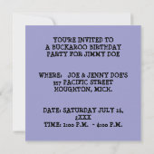 BUCKAROO GEBURTSTAGSPARTEINVITATION ~ EZ2 CUSTOMIZ EINLADUNG (Rückseite)