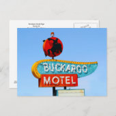 Buckaroo Motel Sign, Tucumcari, N.M. Postkarte (Vorne/Hinten)