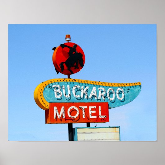 Buckaroo Motel Sign, Tucumcari, New Mexico Poster (Vorne)