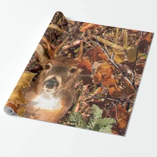 Buckel in Camouflage Weißer Schwanz Hirsch Geschenkpapier (Ungerollt)