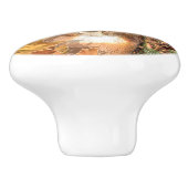 Buckel in Camouflage Weißer Schwanz Hirsch Keramikknauf (Seitenansicht)