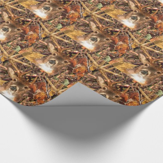Buckel in Herbst Camouflage Weißer Schwanz Hirsch Geschenkpapier (Ecke)