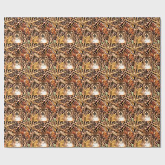 Buckel in Herbst Camouflage Weißer Schwanz Hirsch Geschenkpapier (Flach)