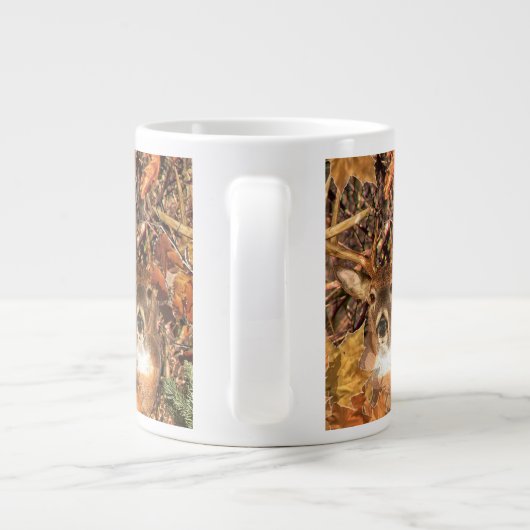 Buckel in Herbst Camouflage Weißer Schwanz Hirsch Jumbo-Tasse (Rückseite)