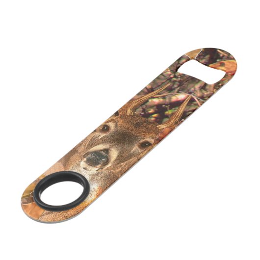 Buckel in Herbst Camouflage Weißer Schwanz Hirsch Speed Flaschenöffner (Rückseite Schrägansicht)