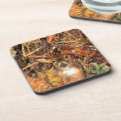 Buckel in Jäger Camouflage Weißer Schwanz Hirsch Getränkeuntersetzer (Linke Seite)