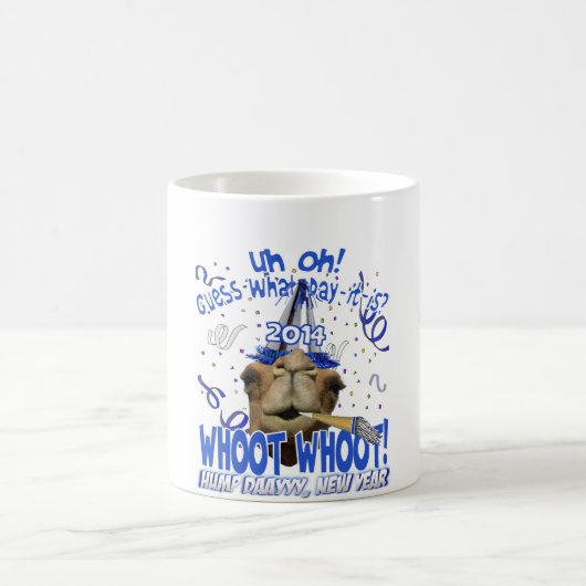 Buckel-Tageskamel-Tassen 2014 des Sylvesterabends Kaffeetasse (Mittel)
