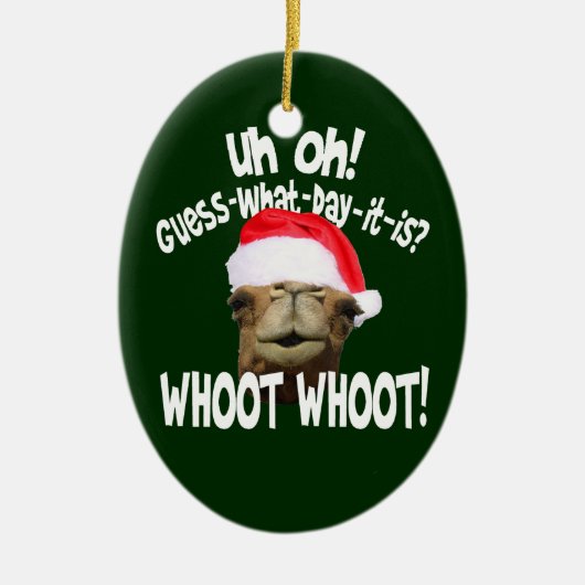 Buckel-Tageskamel-Weihnachtsverzierung Keramik Ornament (Vorne)