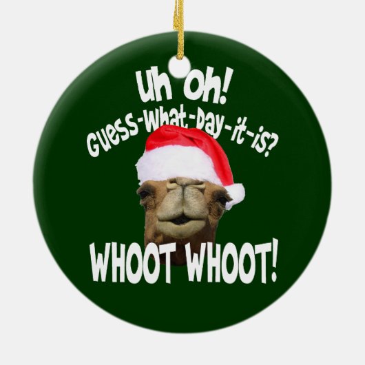 Buckel-Tageskamel-Weihnachtsverzierung Keramikornament (Hinten)