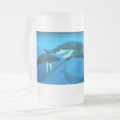 Buckel-Wale Mattglas Bierglas (Vorderseite Links)