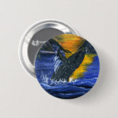 Buckelwal am Sonnenuntergang Button (Vorne & Hinten)