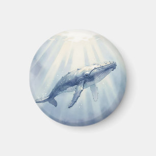 Buckelwal-Aquarell-Ozean Magnet