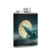 Buckelwal fliegt zum Mond Flachmann (Rechts)