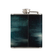 Buckelwal fliegt zum Mond Flachmann (Rückseite)