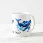 Buckelwal Hope Timmy in Aquarell Kaffeetasse (VorderseiteRechts)