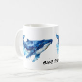 Buckelwal Hope Timmy in Aquarell Kaffeetasse (Vorderseite Links)