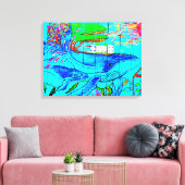 Buckelwal Leinwanddruck (Insitu (Wohnzimmer))