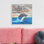 Buckelwal Leinwanddruck (Insitu (Wohnzimmer))