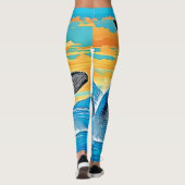 Buckelwal-Ozean-Freiheit-Sprung-Design Leggings (Rückseite)