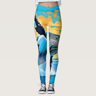 Buckelwal-Ozean-Freiheit-Sprung-Design Leggings