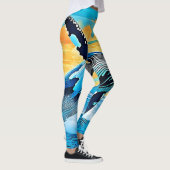 Buckelwal-Ozean-Freiheit-Sprung-Design Leggings (Rechts)