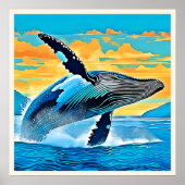 Buckelwal-Ozean-Freiheits-Sprung-Design Poster (Vorne)