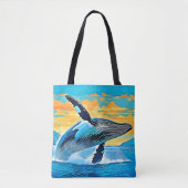 Buckelwal-Ozean-Freiheits-Sprung-Design Tasche (Vorderseite)
