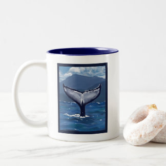 Buckelwal-Schwanz-Illustration Hawaiianisches Zita Zweifarbige Tasse