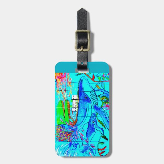 Buckelwal und Babygepäck Gepäckanhänger (Vorderseite vertikal)