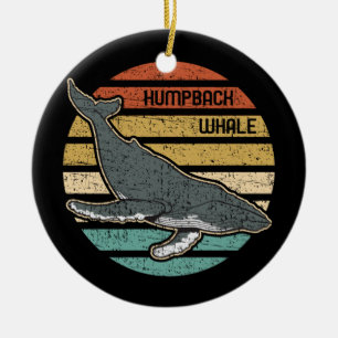 Buckelwal Vintage Sonnenuntergang Keramik Ornament