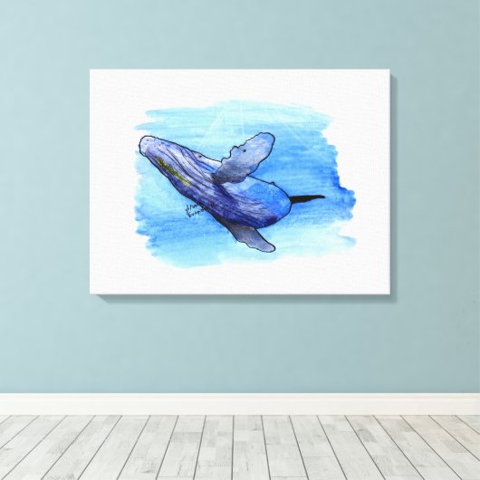 Buckelwal zeichnend Leinwand (Insitu (Holzboden))