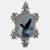 Buckelwaldurchbrechen Schneeflocken Zinn-Ornament (Links)