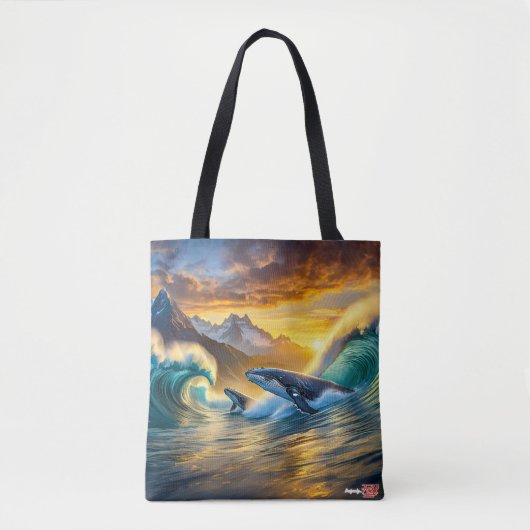 Buckelwale bei Sunset Design von Rich AMeN Gill Tasche (Vorderseite)