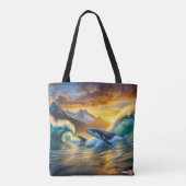 Buckelwale bei Sunset Design von Rich AMeN Gill Tasche (Rückseite)