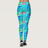 Buckelwale, die Blau schwimmen Leggings (Rückseite)
