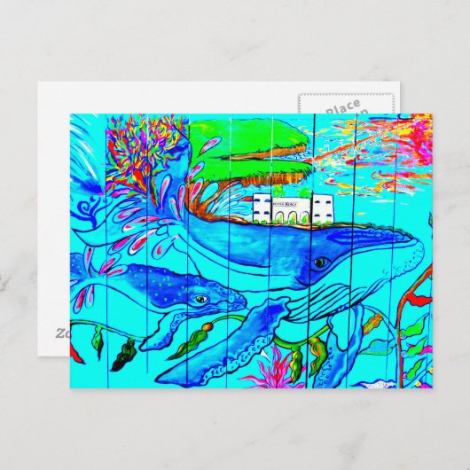 Buckelwale Postkarte (Vorne/Hinten)