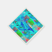 Buckelwale unter Wasser Serviette (Ecke)