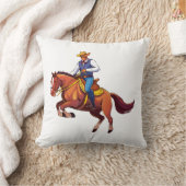 Buckendes Pferd mit dem Mann Kissen (Decke)