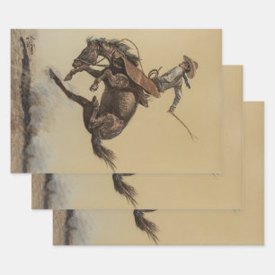 „Buckendes Pferd“ Western Art von Will James Geschenkpapier Set