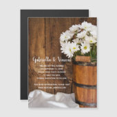 Bucket and Daisies Country Wedding Save the Date Magneteinladung (Vorne/Hinten)