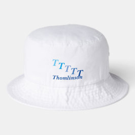 Bucket Hat - Name and Stepped Monogram Blue Truckerkappe