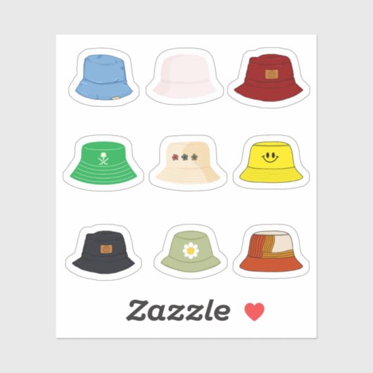Bucket Hat Stickers Aufkleber (Blatt)