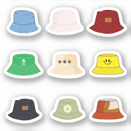 Bucket Hat Stickers Aufkleber (Vorderseite)