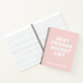 Bucket List Best Friends Blush Pink Personalisiert Notizblock (Innenseite)