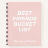Bucket List Best Friends Blush Pink Personalisiert Notizblock (Vorderseite)