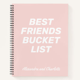 Bucket List Best Friends Blush Pink Personalisiert Notizblock