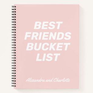 Bucket List Best Friends Blush Pink Personalisiert Notizblock
